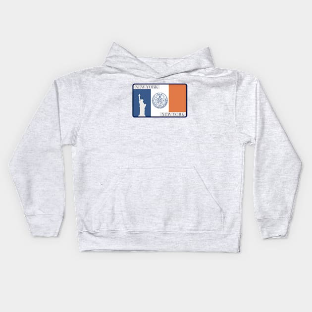 New York City Flag Decal Kids Hoodie by ZSONN